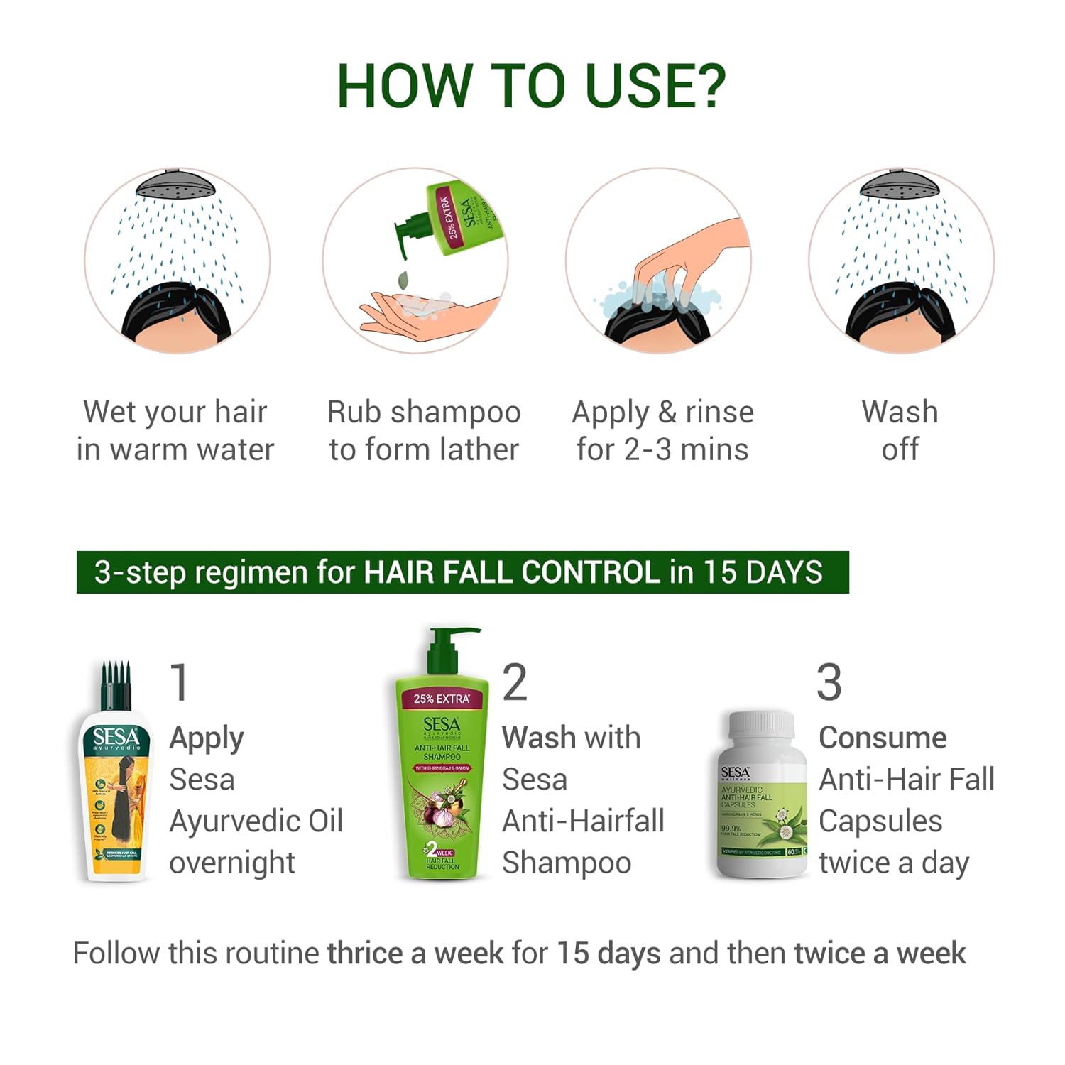 Sesa Anti-Hair Fall With Bhringraj & Onion Shampoo