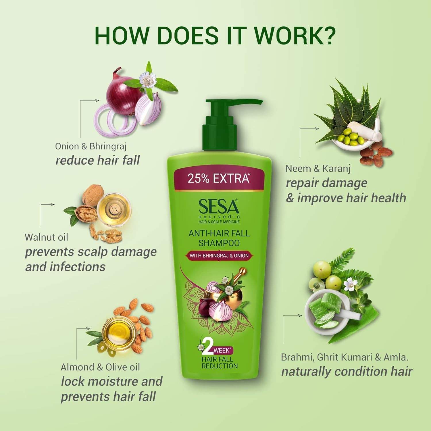 Sesa Anti-Hair Fall With Bhringraj & Onion Shampoo